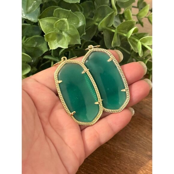 Kendra Scott Green Stone Earrings - Picture 5 of 6
